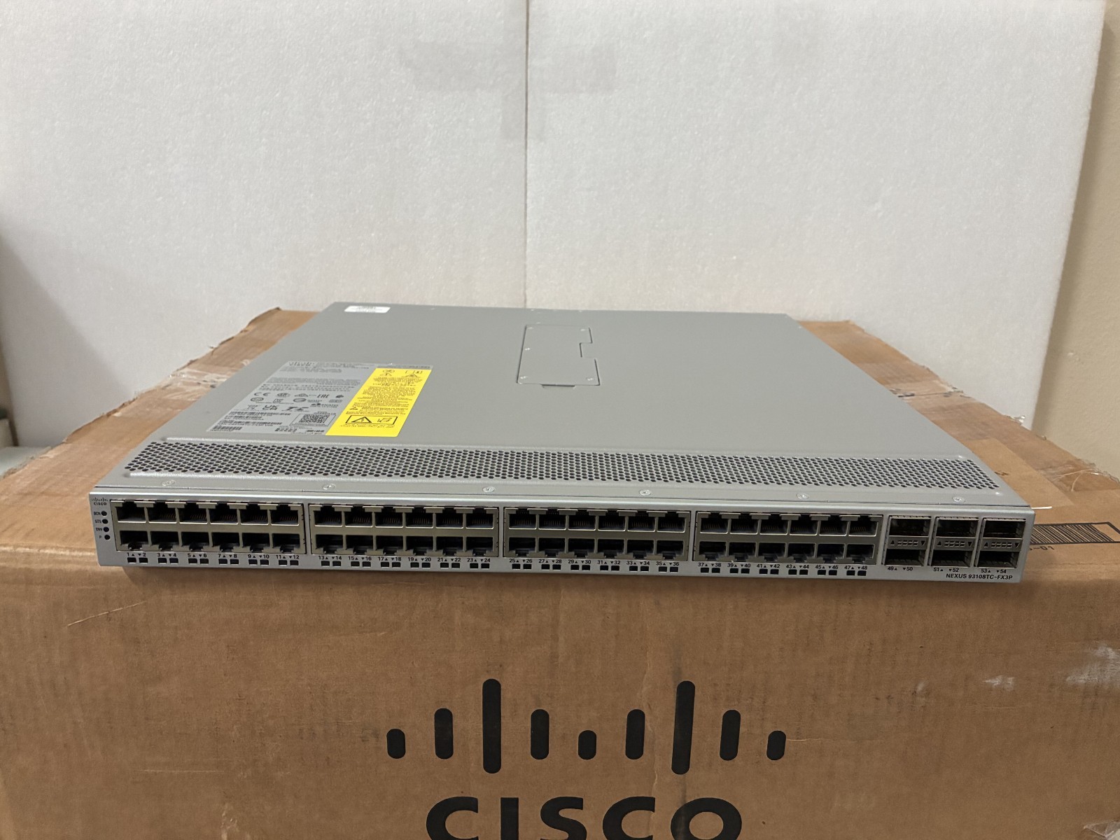 New Cisco Nexus N9K-C93108TC-FX3P Switch 48x 1/2.5/5/10GT, 6x 100G Ports Dual AC