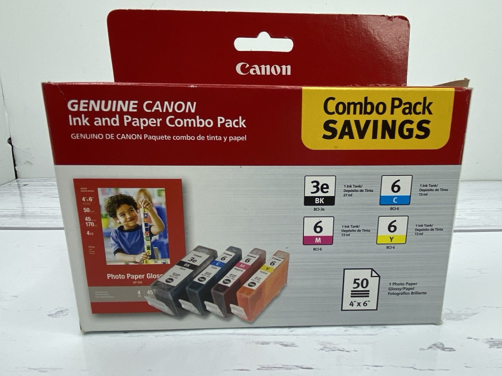 Canon BCI-3E/BCI-6 Photo Paper Combo Pack Ink Cartridges