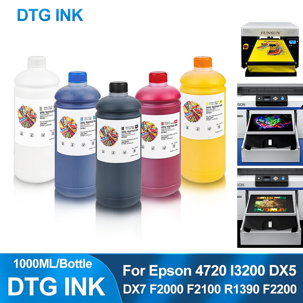 5x1000ml dtg ink for Eps DX5 DX6 DX7 DX9 XP600 L1800 1390 i3200 4720 printer