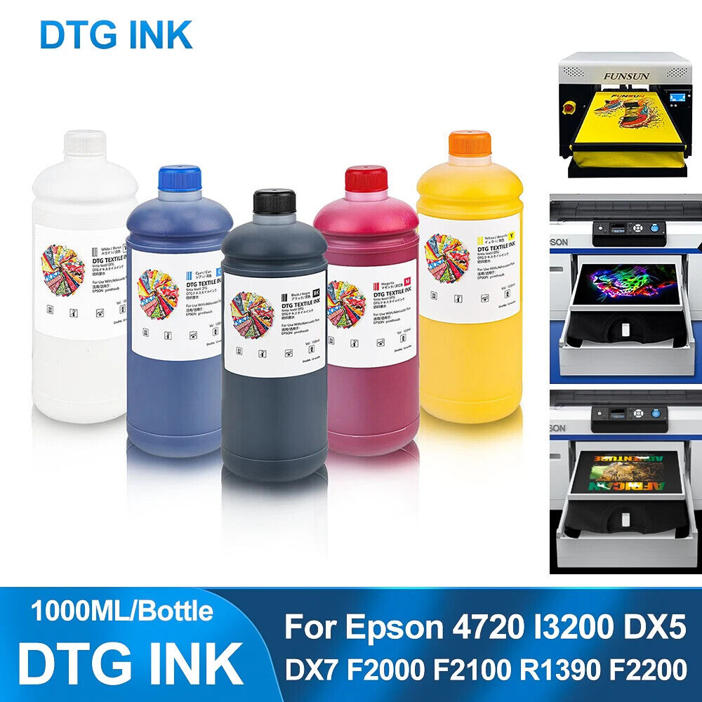 5x1000ml dtg ink for Epson DX5 DX6 DX7 DX9 XP600 L1800 1390 i3200 4720 printer