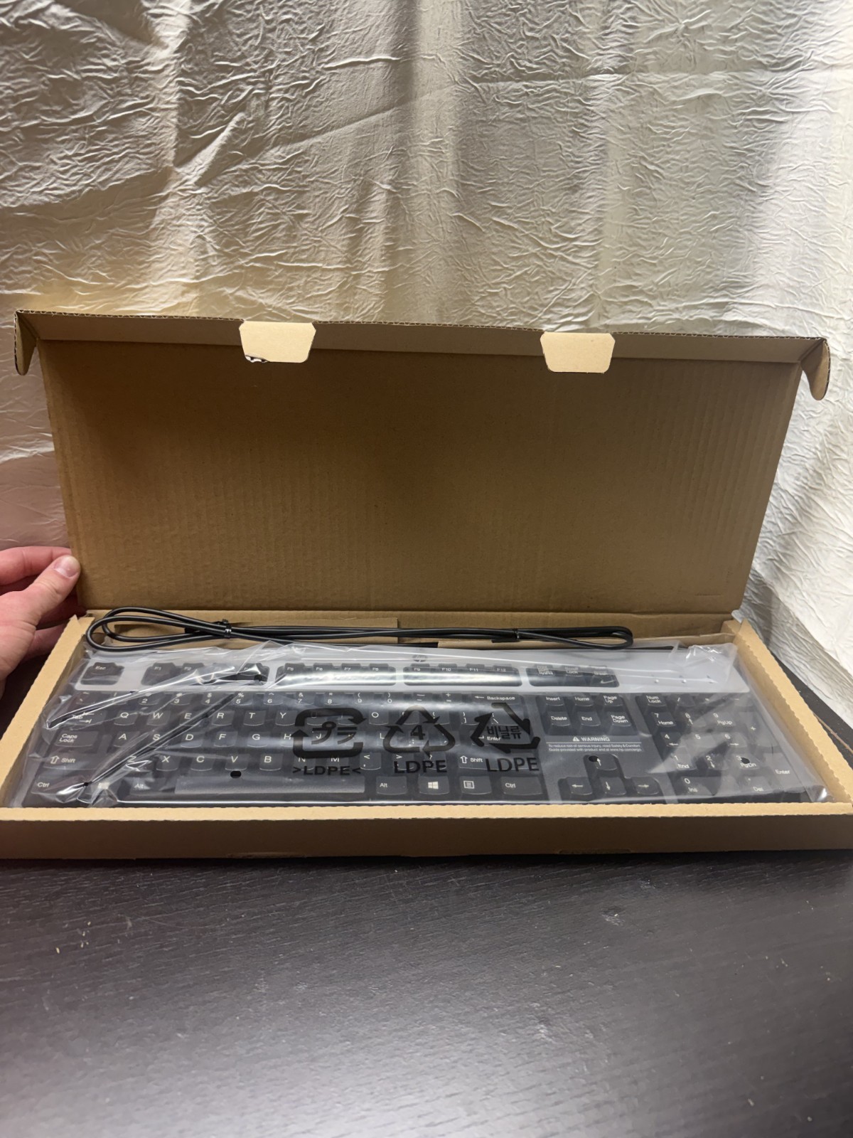 New HP USB Wired Keyboard Black Silver 434821-007 Desktop PC Standard 104 Key