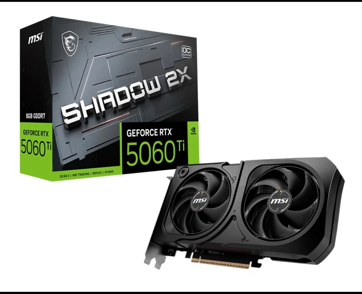 MSI RTX 5060 Ti 8G SHADOW 2X OC PLUS video card GDDR7 PCI E Gen 5 x16 28 Gbps