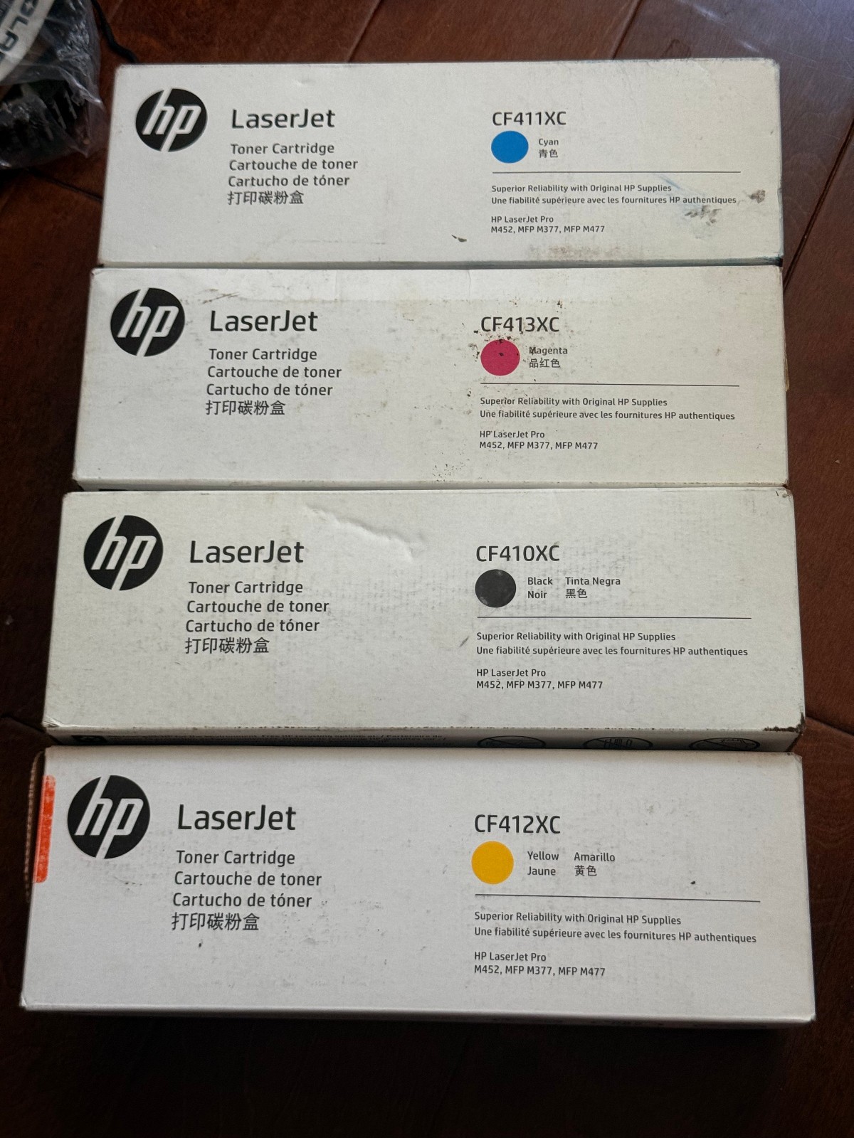 4-PACK HP 410X BCYM Toner CF410XC CF411XC CF412XC CF413XC - LOT OF 4 - "READ"