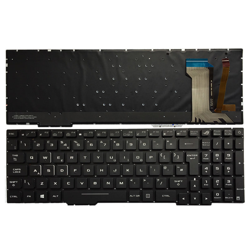 For ASUS FX553VD FX53VD FX753VD FZ53V UK Laptop Keyboard with backlit