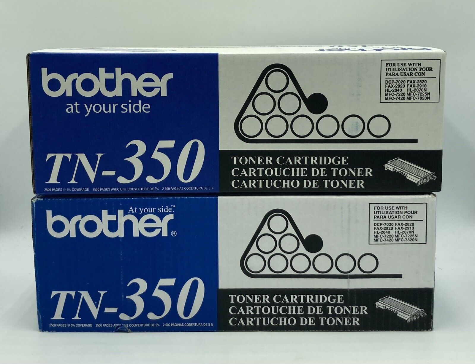 LOT OF 2 Genuine Brother TN-350 Black Toner Cartridge OEM *New & Sealed Box*