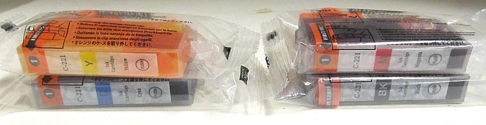 New Canon CLI-221 Compatible Ink Cartridges 4 Pack 4 Colors C-221