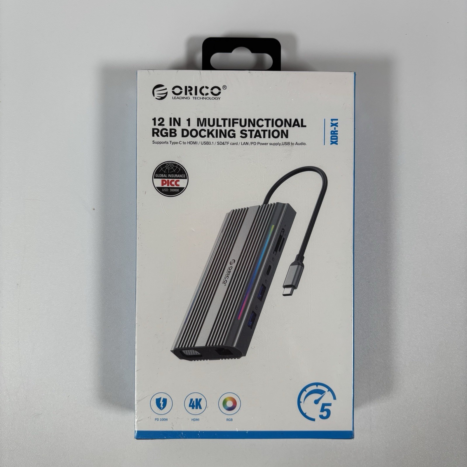 Orico 12in1 Multifunctional RGB USB-C Docking Station XDR-X1 New Sealed