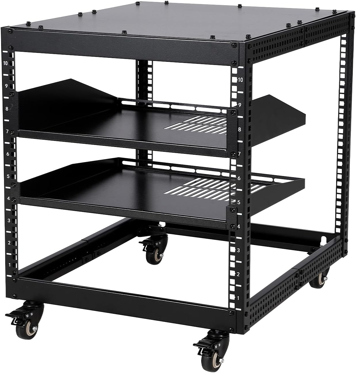 Heavy-Duty 10/15/20U Open Frame Server Rack Wall-Mount or Floor Standing Adjust