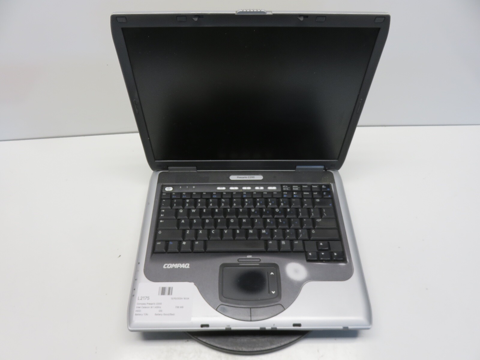 Compaq Presario 2200 Intel Celeron M 1.4GHz 736 MB NO HDD No Batt