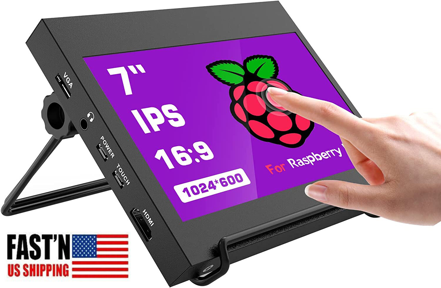 US-7'' Raspberry Pi PS4 Monitor Screen Capacitive Touchscreen USB/HDMI Display