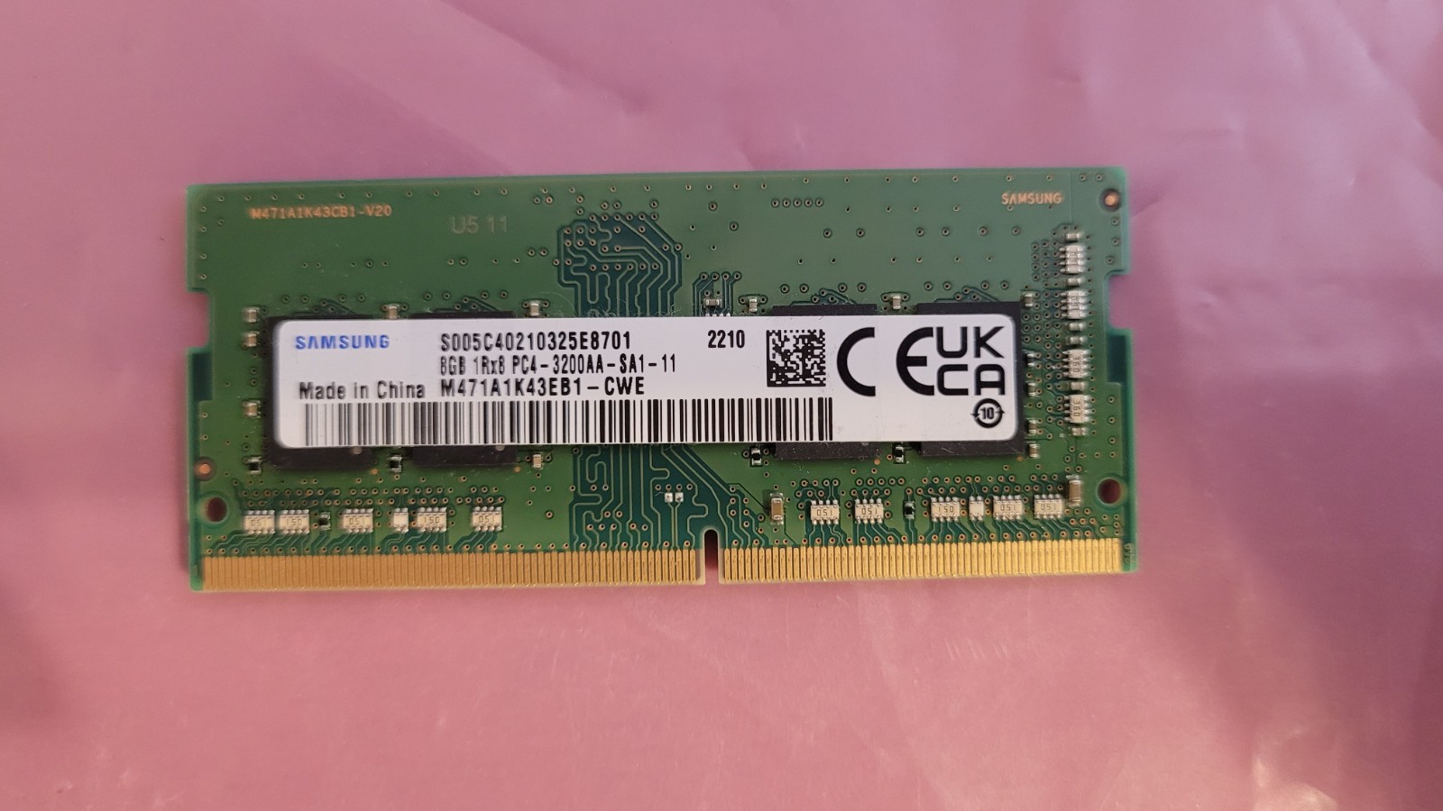 Samsung 8GB PC4 3200 DDR4 3200MHz PC4 25600 1Rx8 1.2V CL22 Laptop Ram Memory