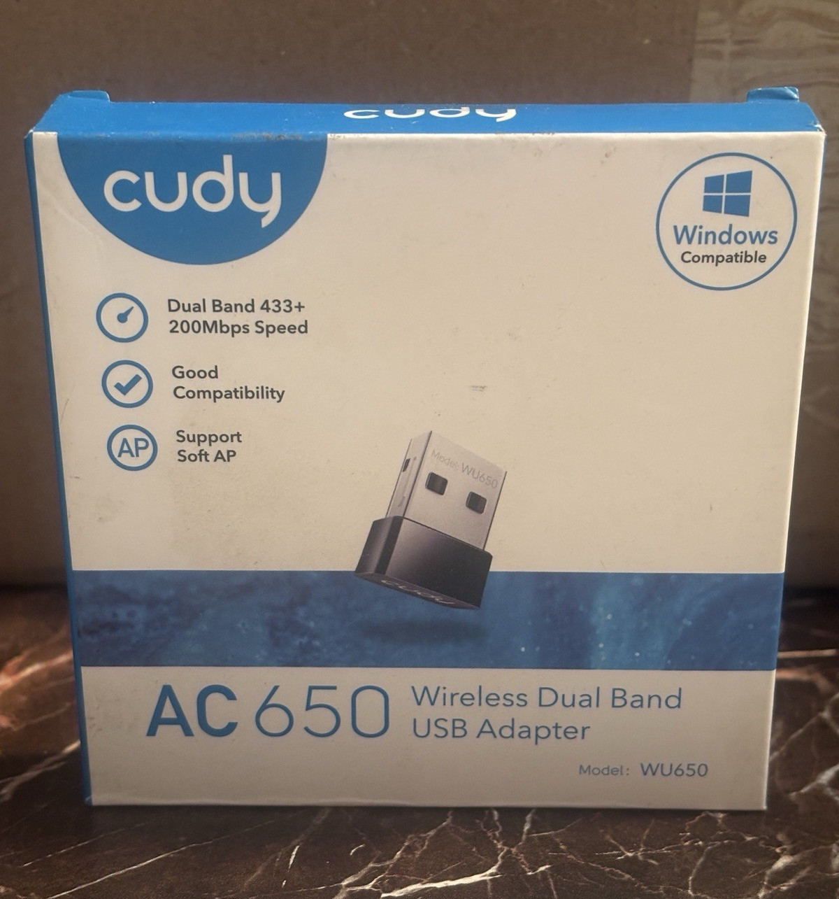 Cudy AC650 Dual-Band USB 2.0 WiFi Adapter 433 Mbps Model WU650