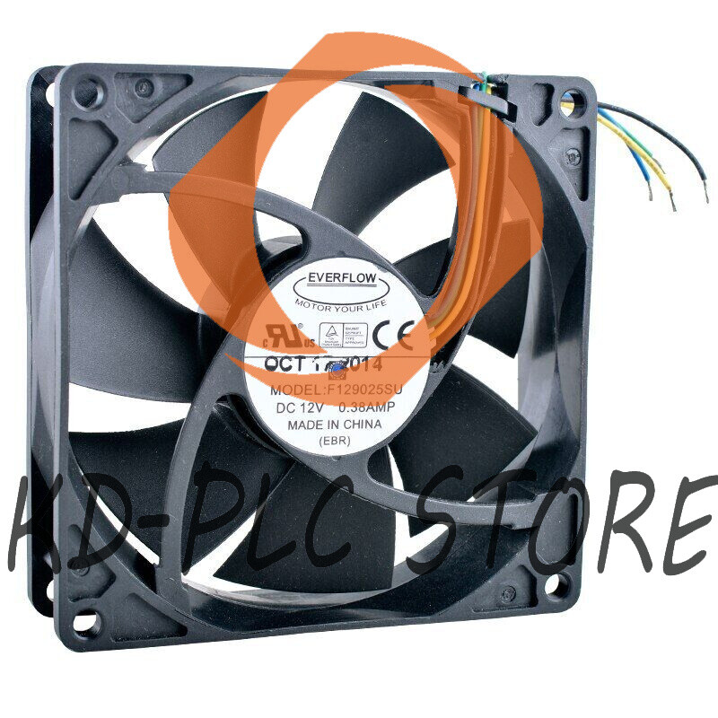 New F129025SU 9.2cm 92mm 92x92x25mm DC12V 0.38A 4lines High speed cooling fan