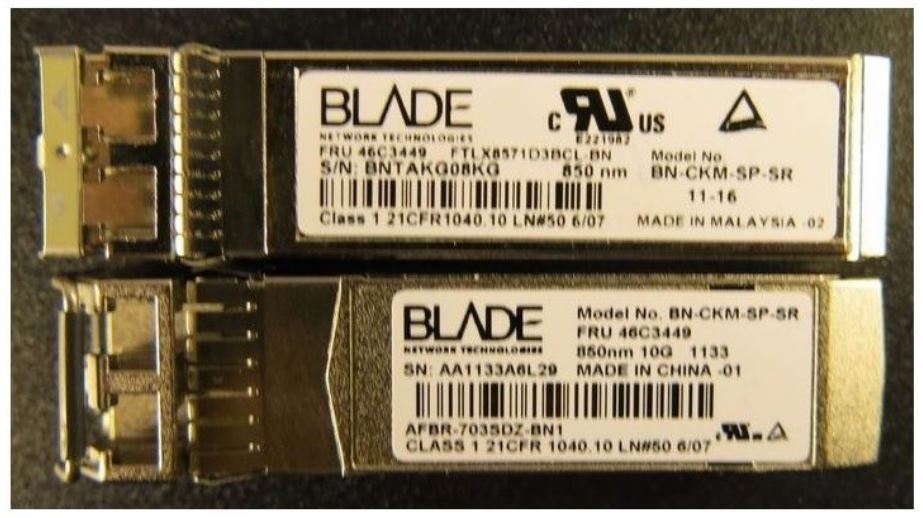 IBM Blade 10GE SFP+SR transceiver for Blade G8124 G8052 G8264 G7028 switches.
