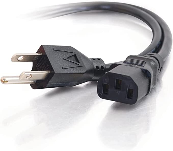 Power Cord 3-Male Pin x 3-Female for Computers, TV's, Radios & More