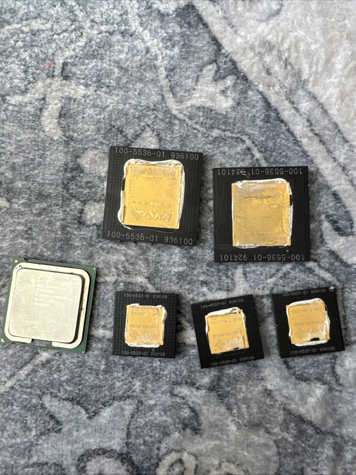 Lot of 6 Vintage CPUs 5 Sun Microsystems SPARC + Intel Pentium 4 3.2GHz Untested