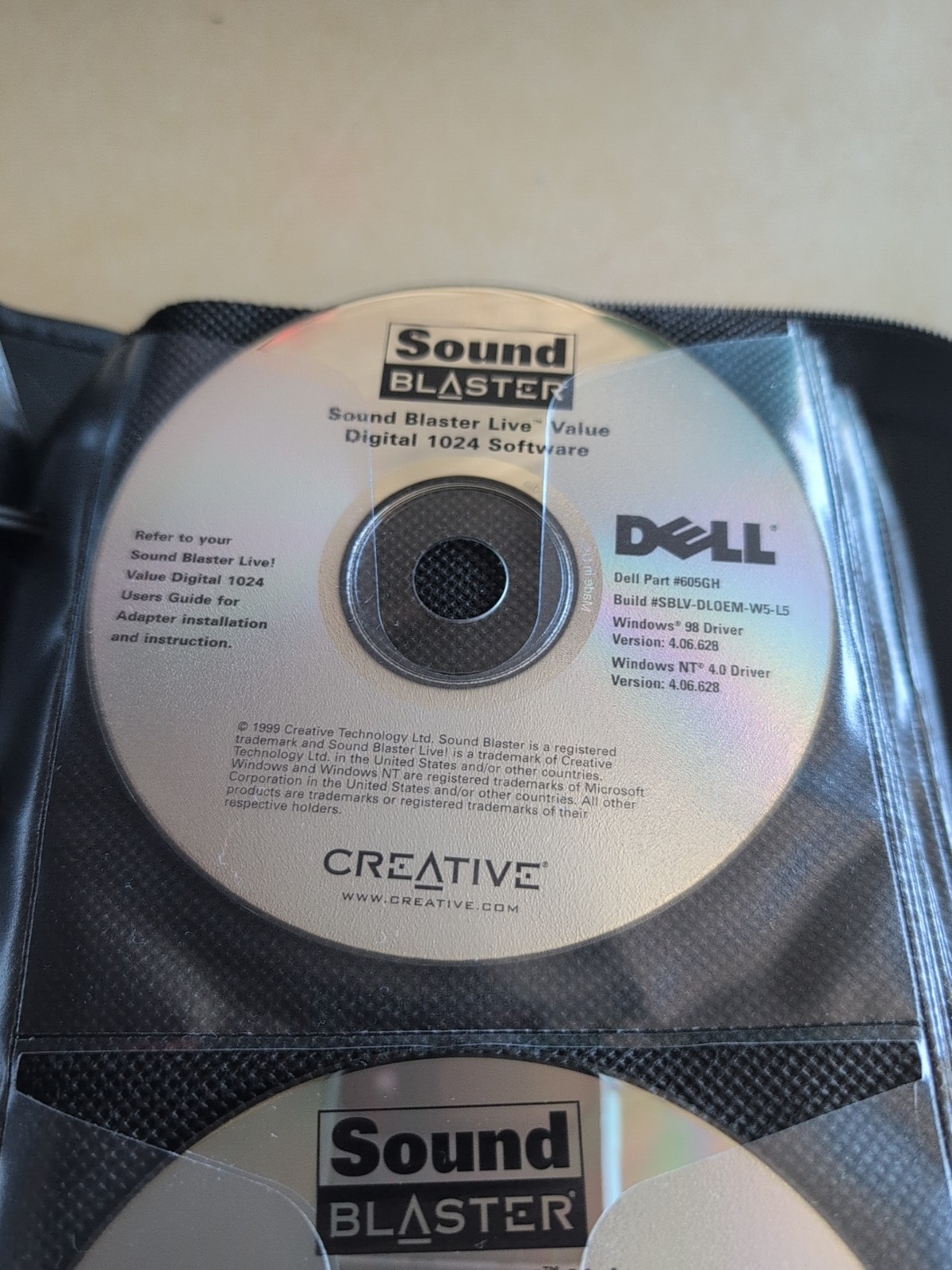 Dell Sound Blaster Live Value Digital 1024 Software CD-ROM Windows 98 Install 