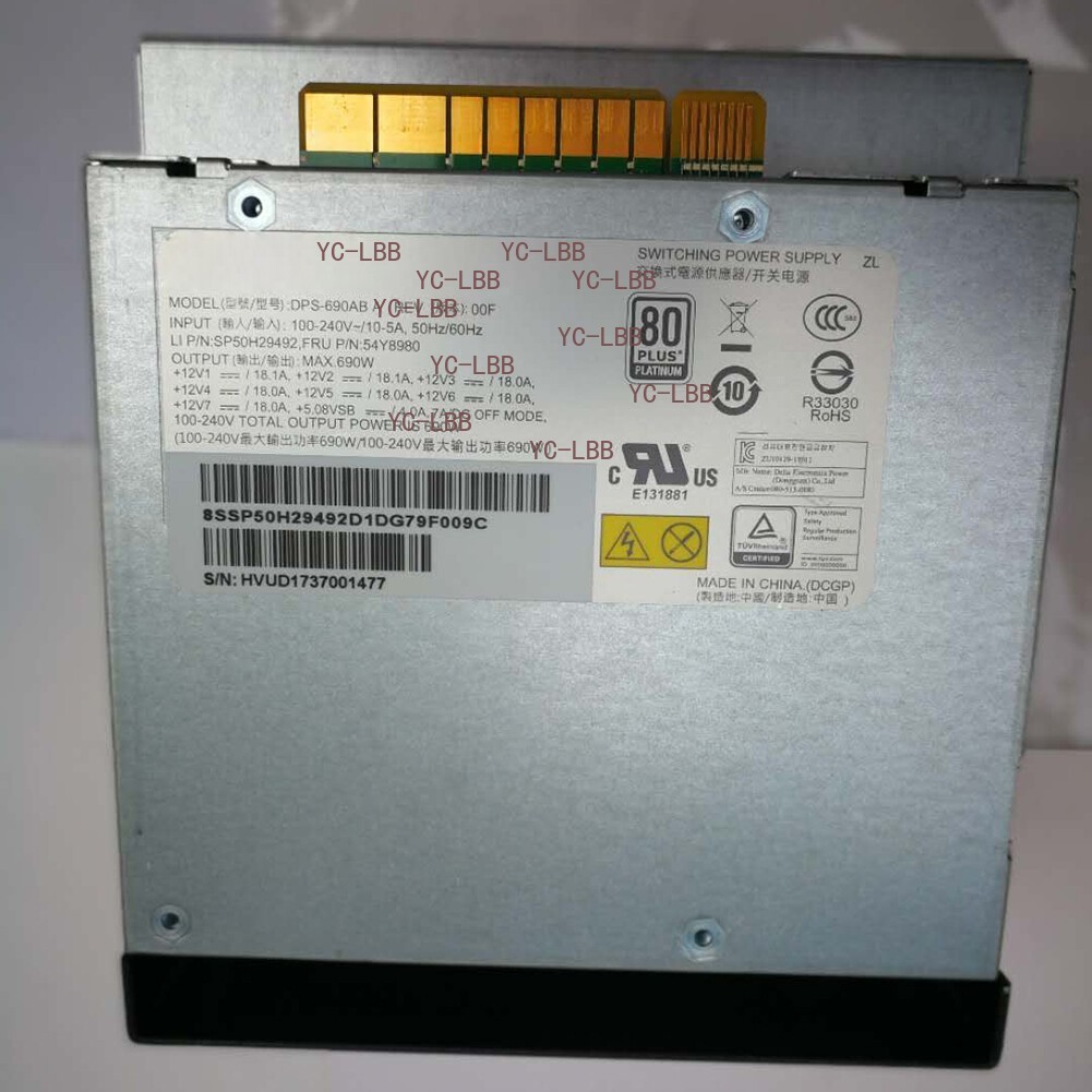 690W DPS-690AB A 54Y8980 Power Supplies For Lenovo ThinkStation P720 P520
