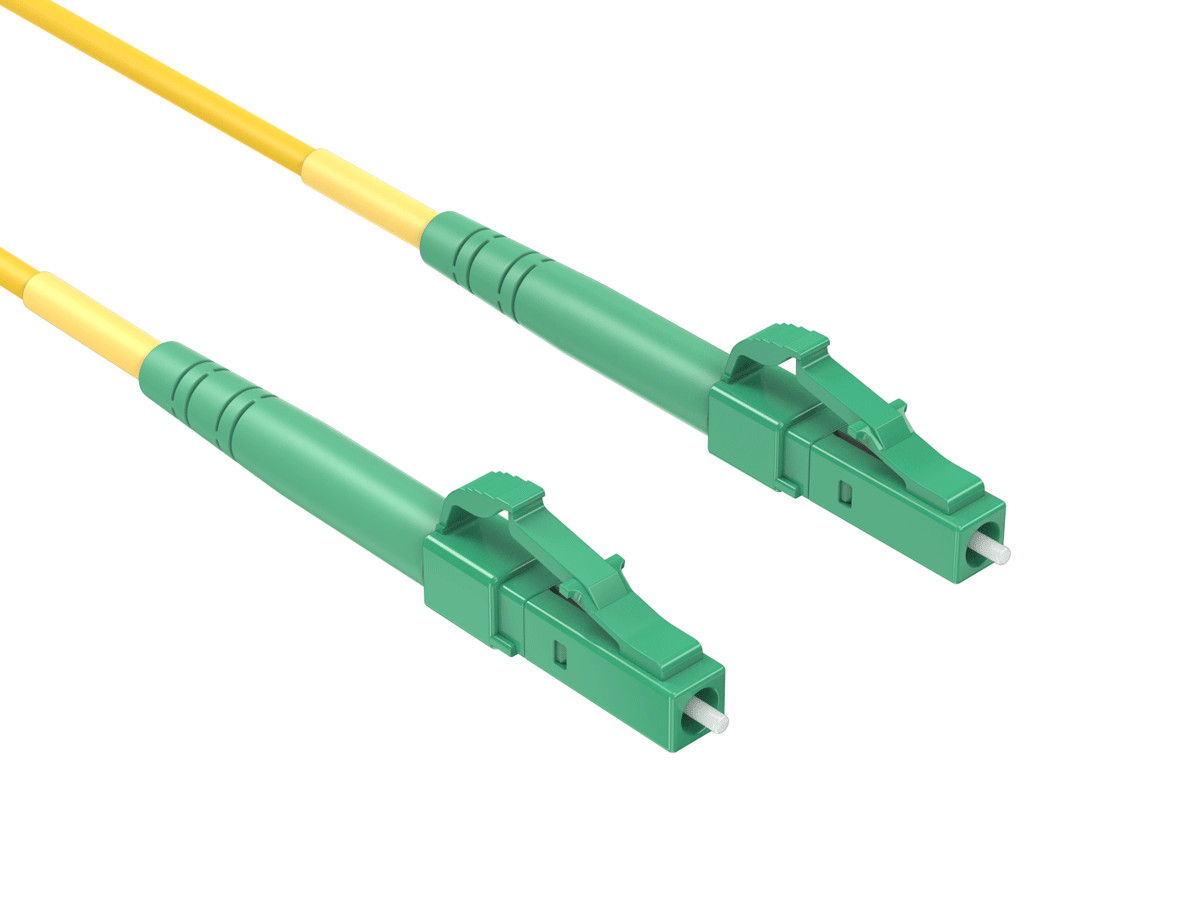 1m OS2 LC to LC APC Simplex Corning Fiber Optic Cable SingleMode 9/125 OFNR R...