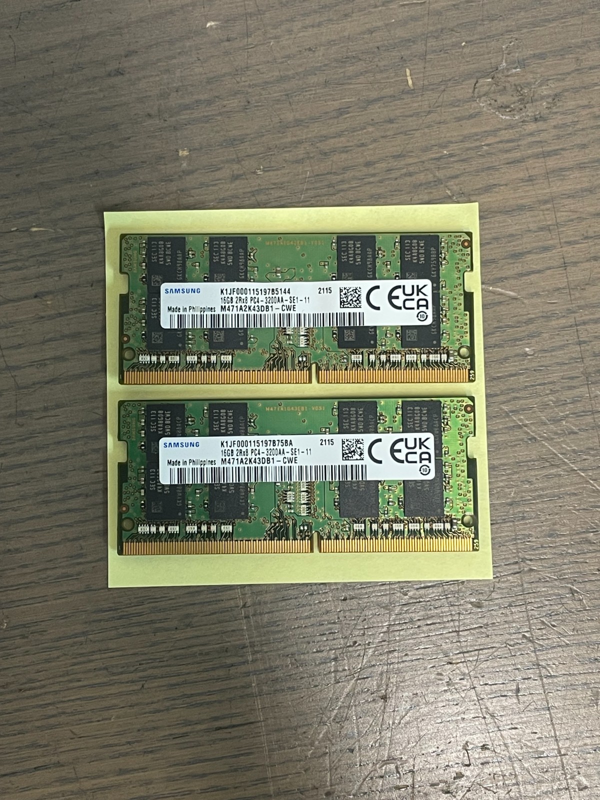 SAMSUNG 16GB 2Rx8 DDR4 PC4-3200AA SODIMM M471A2K43DB1-CWE LAPTOP MEMORY 32194