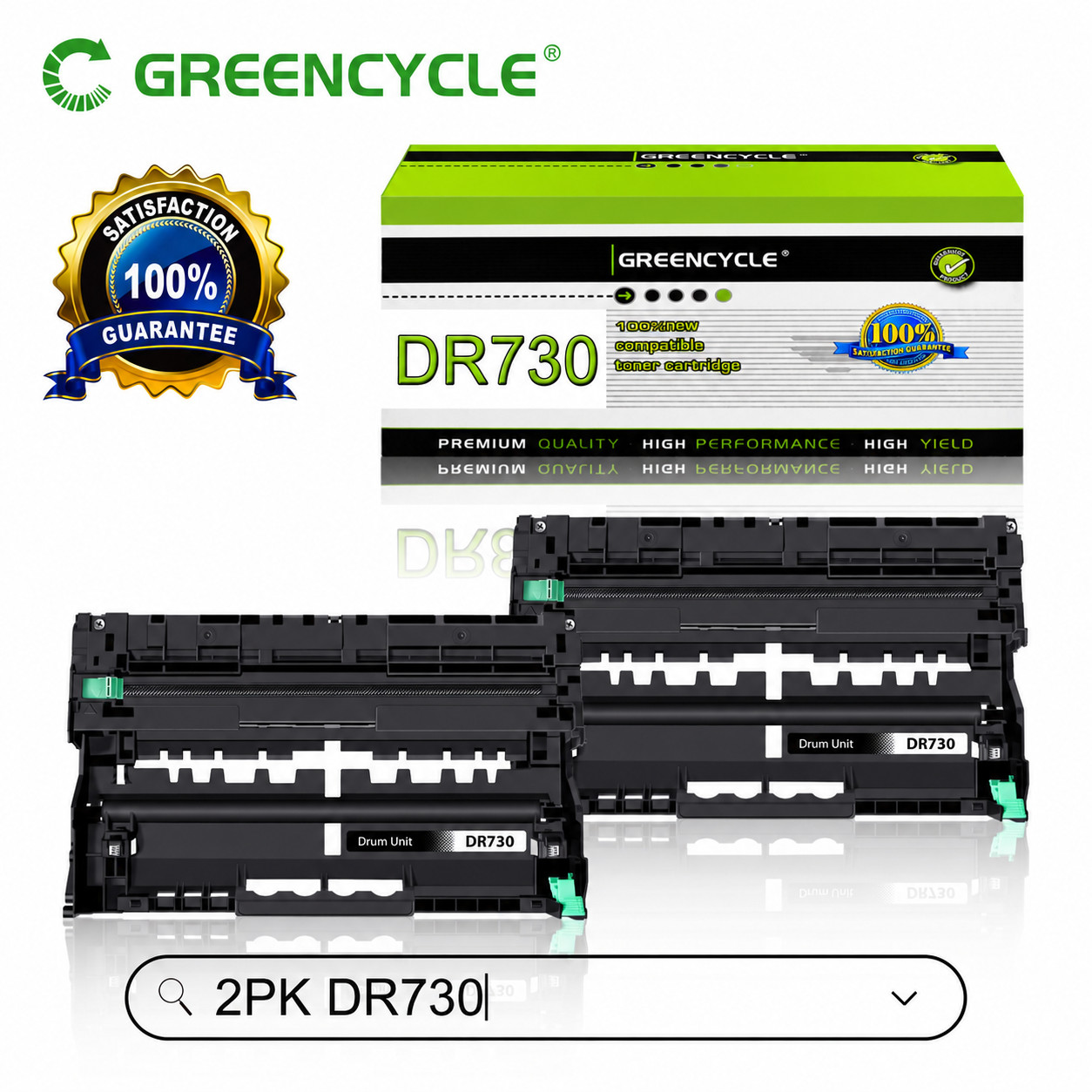 2 Pack - DR730 DR-730 Drum Unit for Brother DCP-L2510D DCP-L2530DW DCP-L2550DN