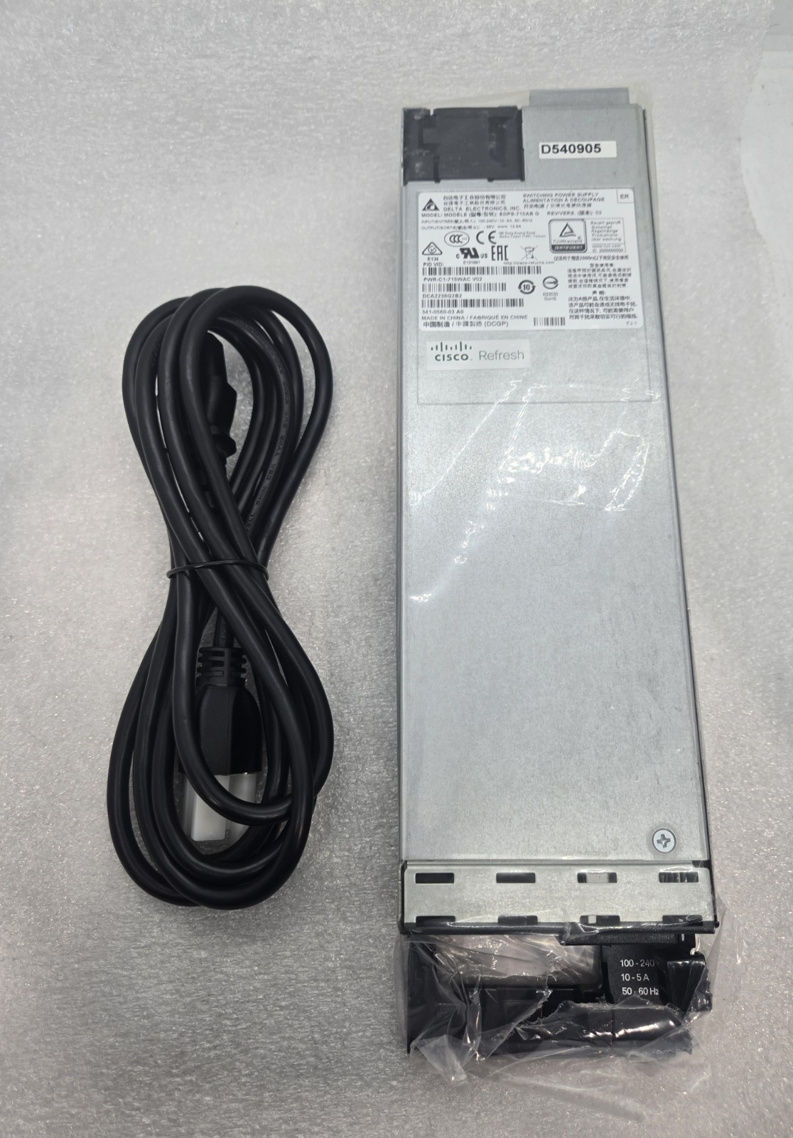 Cisco PWR‑C1‑715WAC‑RF Certified Refresh 715W Power Supply  FAST  a