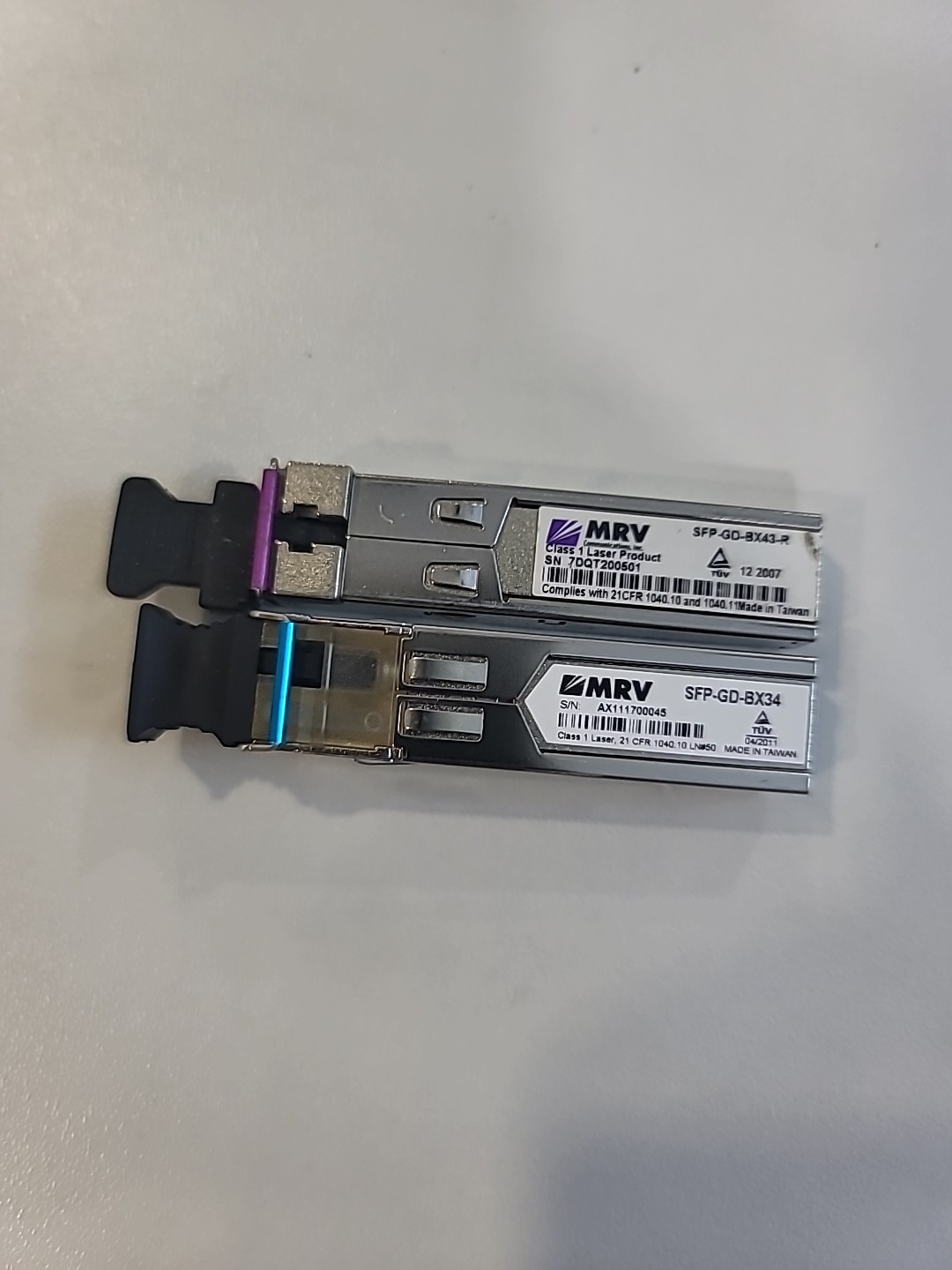 Set Of 2 ADVA MRV SFP-GD-BX34 SFP-GD-BX43-R 1.25 Gbps SFP Optical Module 40 km 