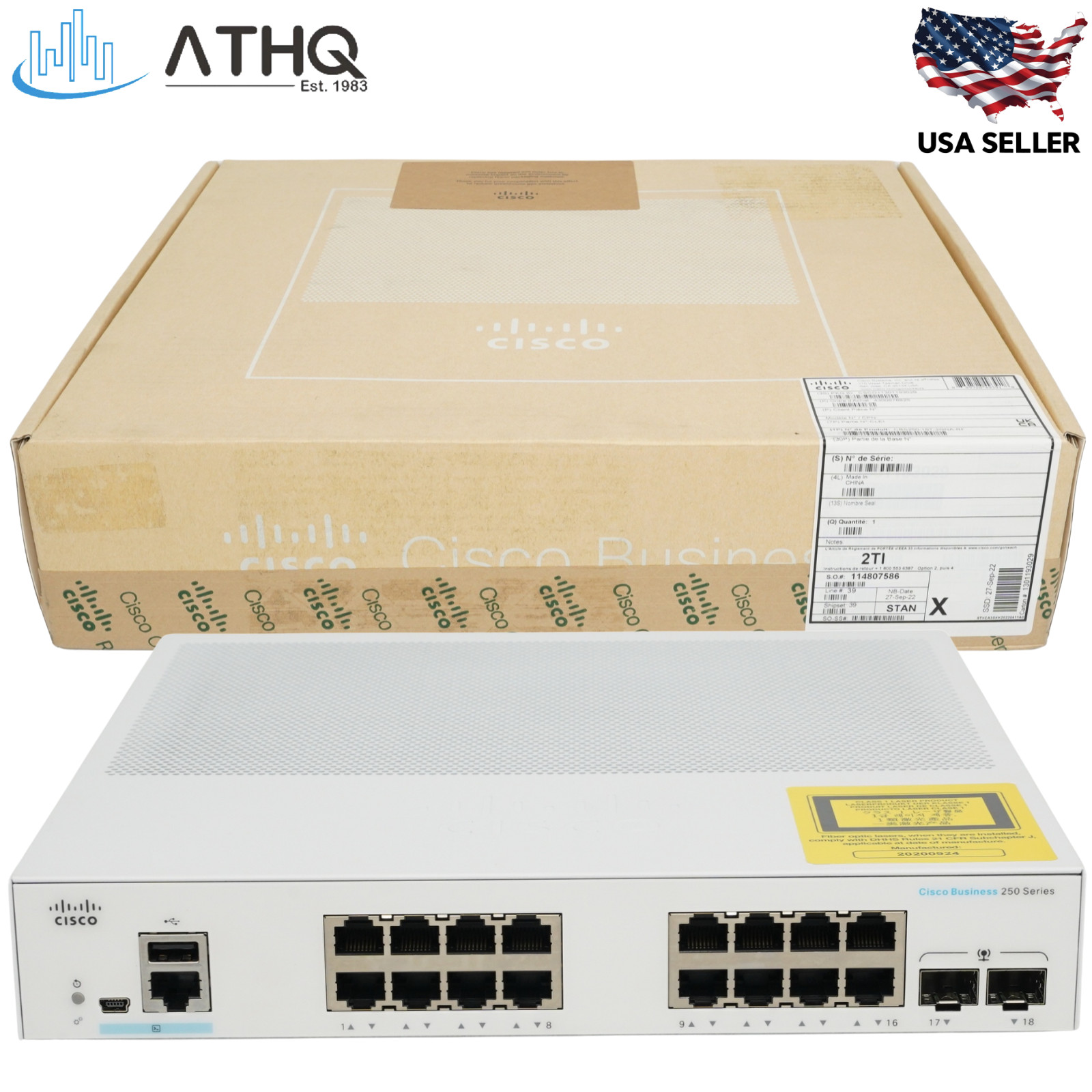 Cisco CBS250-16T-2G-NA 16-Port Gigabit Ethernet Smart Managed Switch SFP Refresh