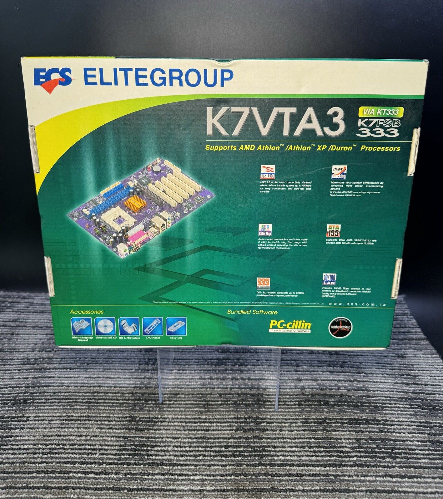 ECS K7VTA3 Socket A 462 DDR 333 266 AMD AthlonXP Duron Sempron ATX Motherboard