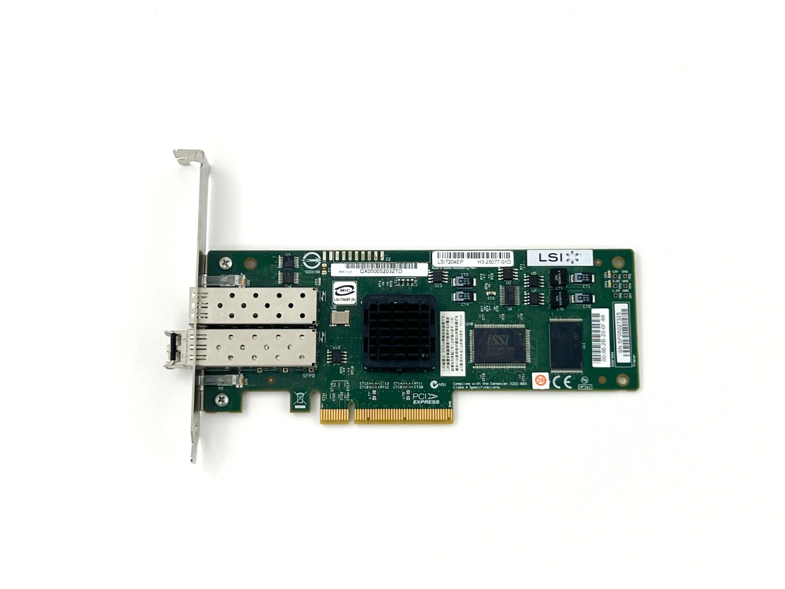 LSI LSI7204EP Dual Port 4Gbps Fiber Channel Controller PCIe Card
