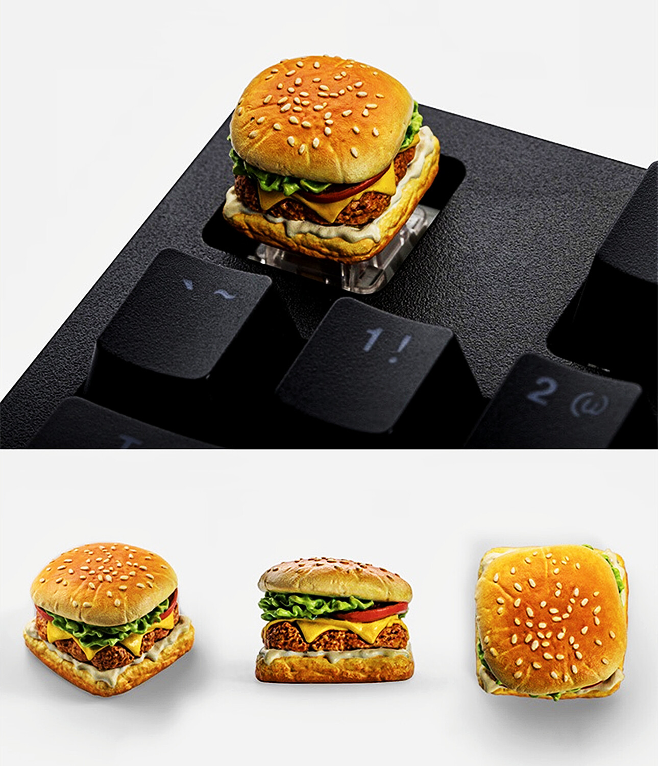 Hamburger Keycaps Artisan Food Keycap For MX Mechanical Keyboards 1 Pcs