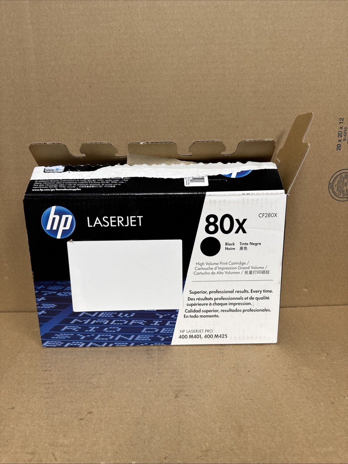Genuine HP 80X High Yield Black LaserJet Toner Cartridge CF280X New Open Box