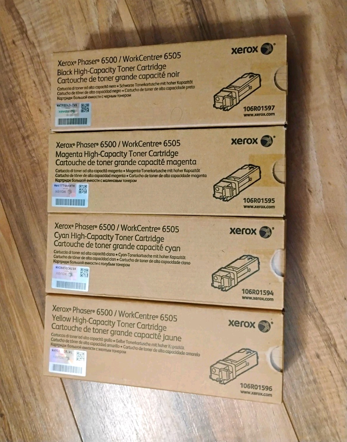 OEM Xerox Phaser 6500 WorkCentre 6505 High Capacity Toner Set 106R01597-96 New