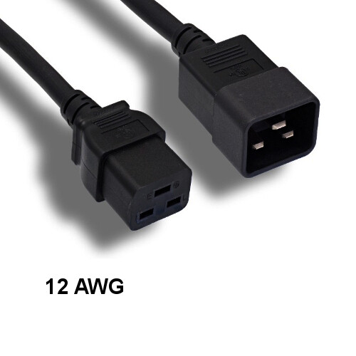 10x 3ft Black Heavy Duty Power Cord IEC60320 C19 to C20 12AWG 20A/250V PDU UPS