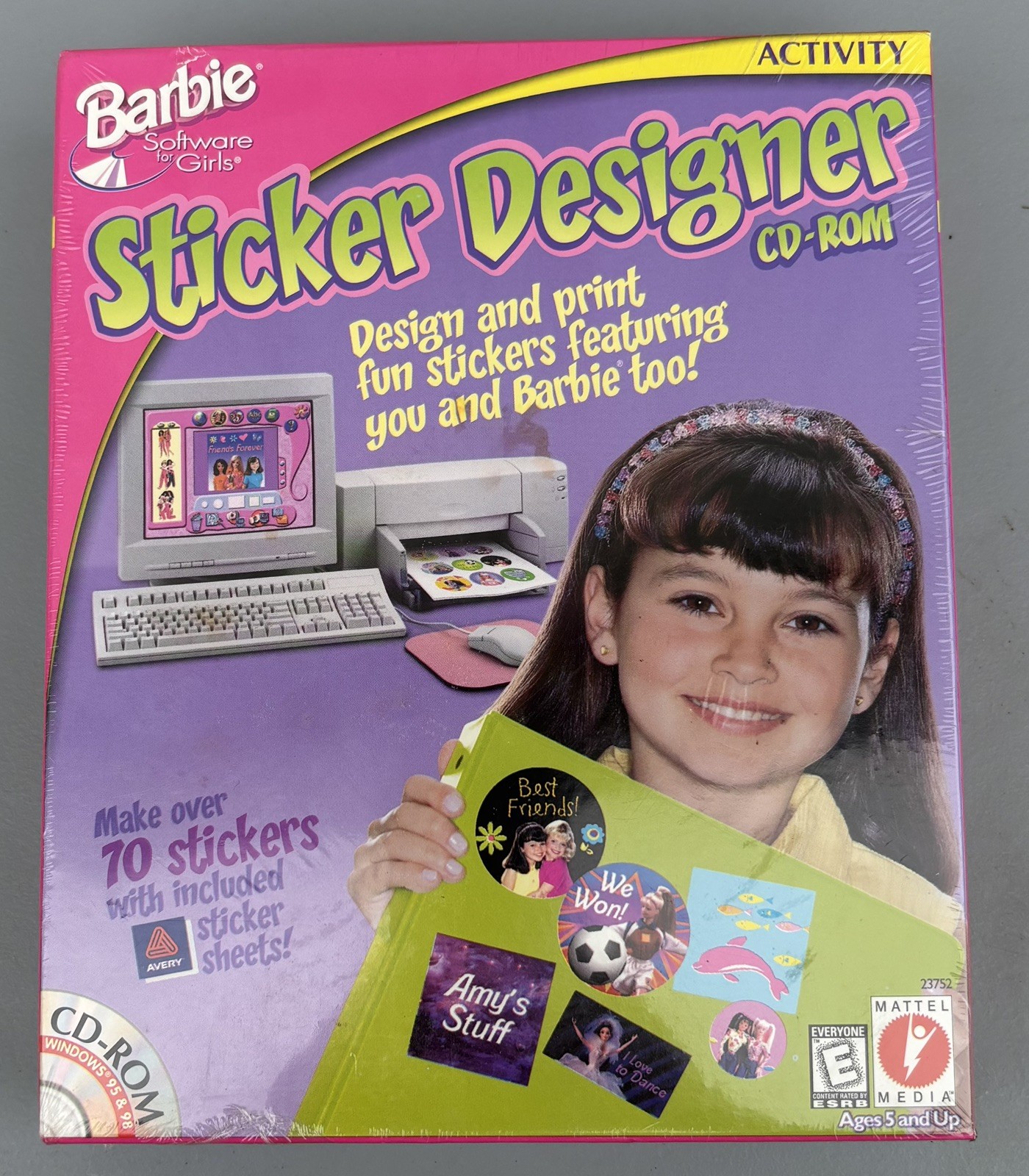 Barbie Software for Girls - Sticker Designer Activity CD-ROM – New/Sealed
