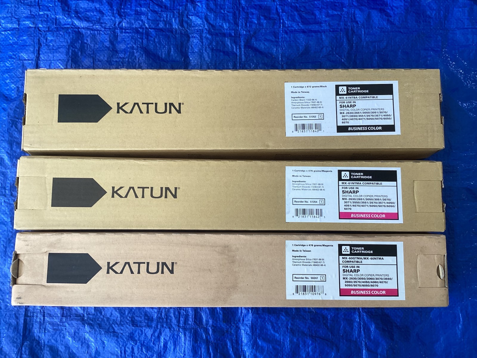 NEW Lot of 3, Compatible Sharp MX-61NT-BA/MA x2  Toner Cartridge