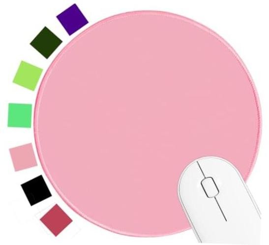 Round Mouse pad, high-end Texture, Sewn Edge Design, Anti-Slip Rubber Pink