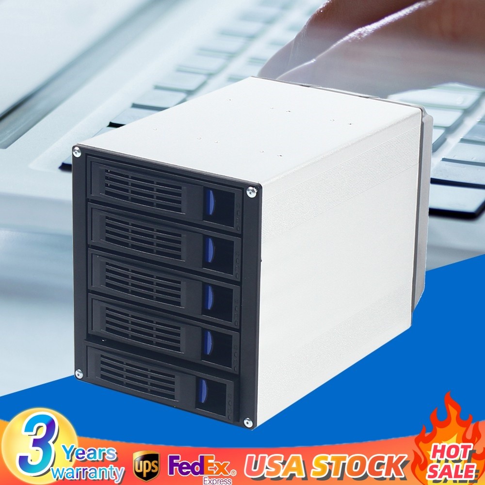 6 Gbps 5 Bay SATA HDD SAS Docking Station 2.5/3.5" Hard Drive Bays
