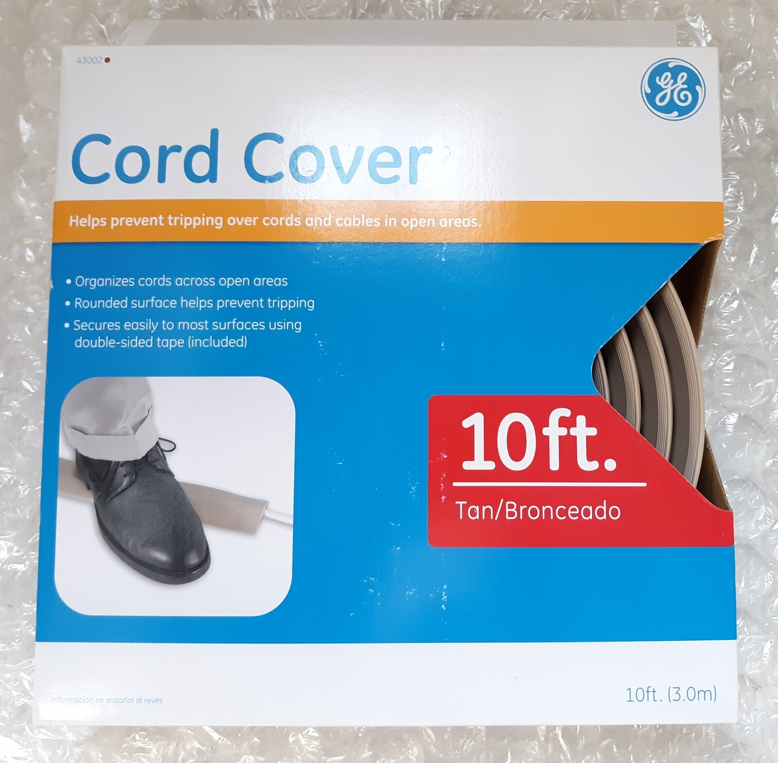 GE Cord Cover 10ft. (3.0m) Tan 43002 *NEW*
