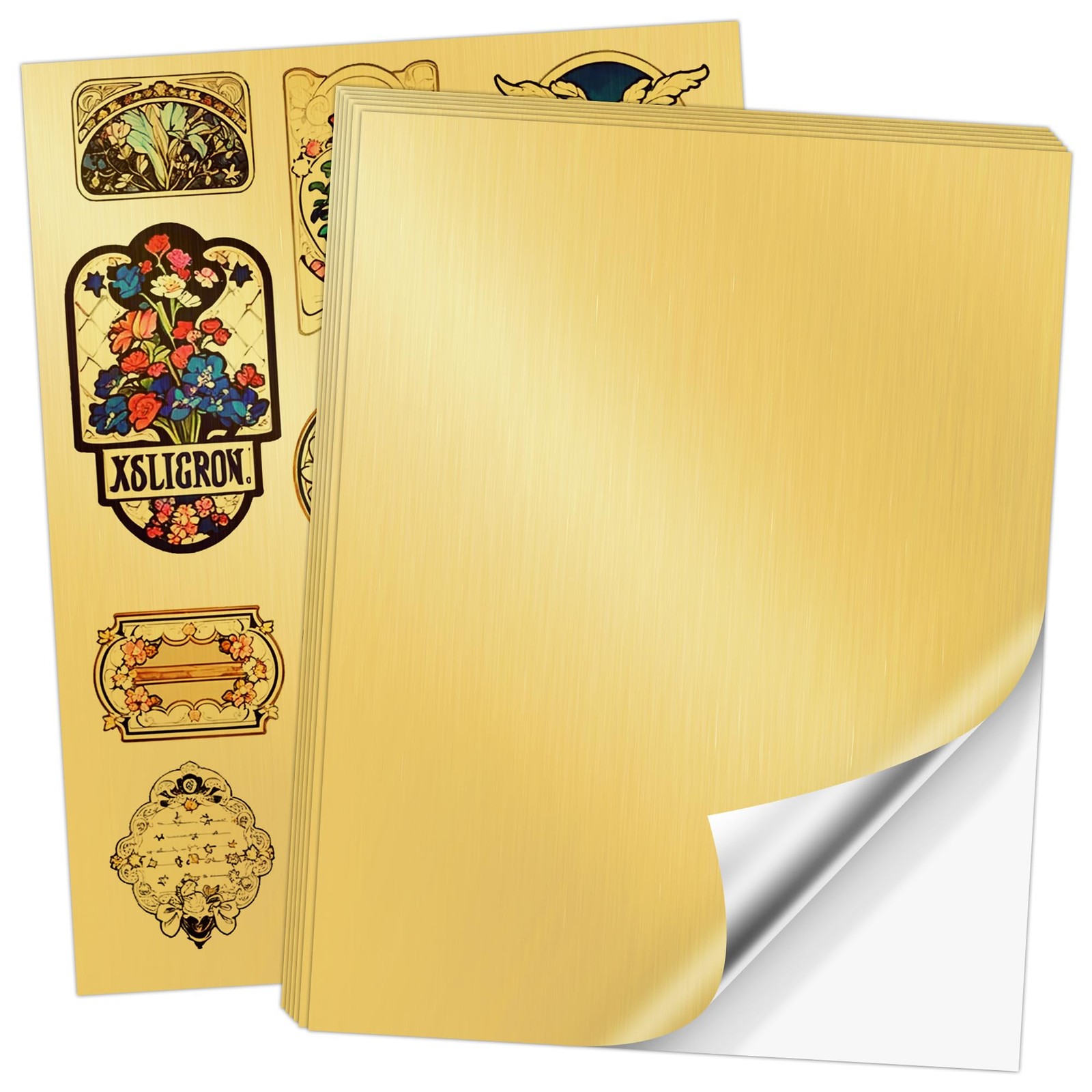 Koala Metallic Brushed Gold Vinyl Sticker Paper for Inkjet & Laser Printer