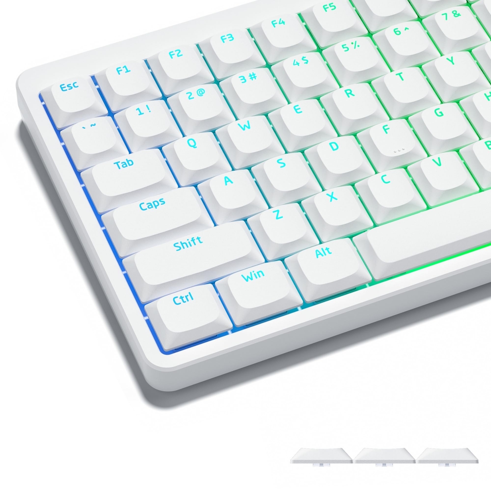 Low Profile Shine Through Custom PBT Keycaps White Backlight 60% 65% 75% 100%