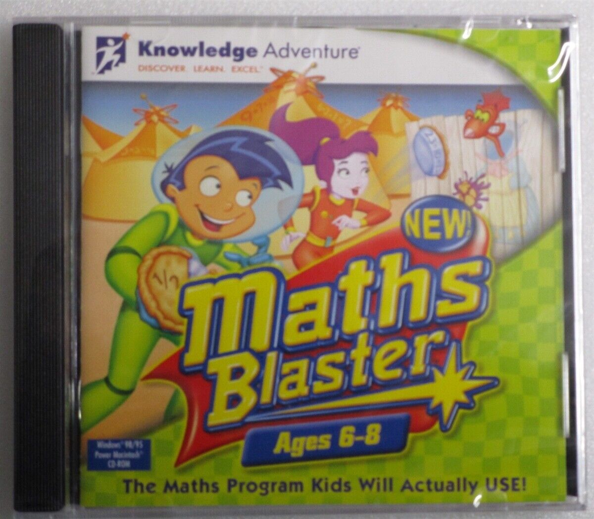 Software PC Knowledge Adventure Maths Blaster Ages 6-8 NEW SEALED Jewel