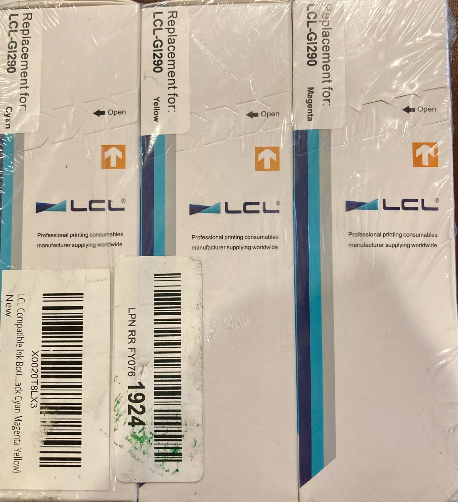 Lot Of  3 L CL Ink Cartridge Replacement For LCL-GI290 Yellow Cyan Magneta