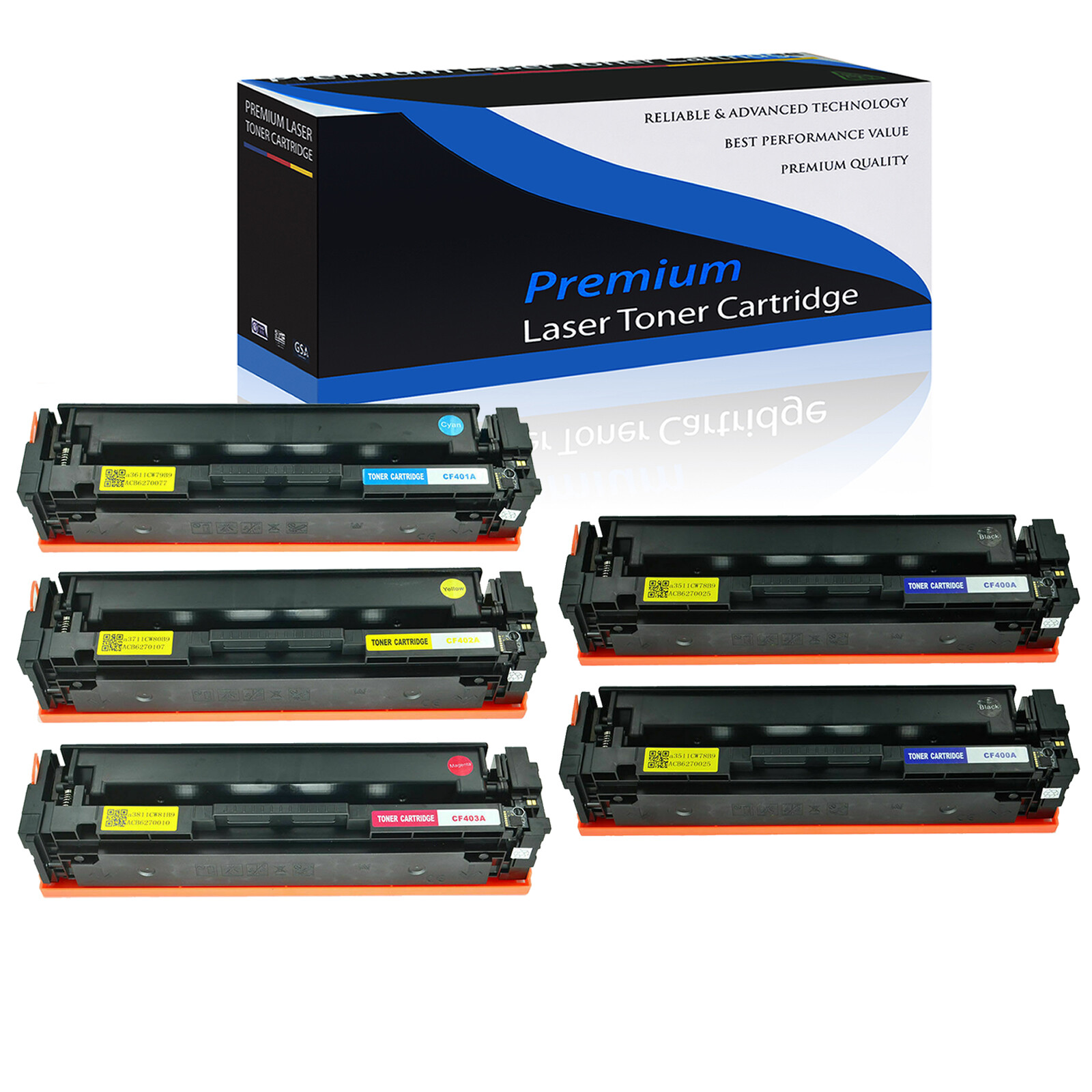 5PK CF400A 201A Toner for HP Color Laserjet Pro MFP M277DW M274 M252DW Printer