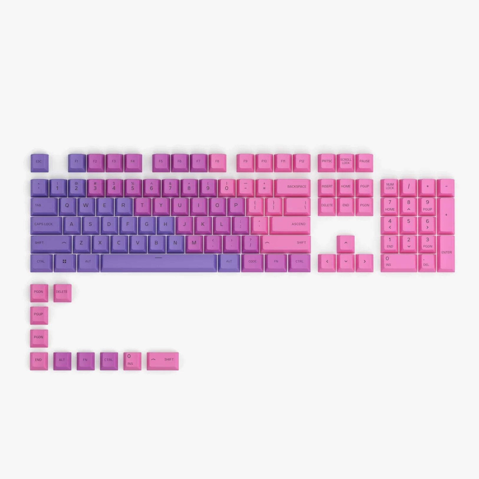 NEW Glorious GPBT Sublimated Mechanical Keyboard Keycaps (Nebula) 114-Keys