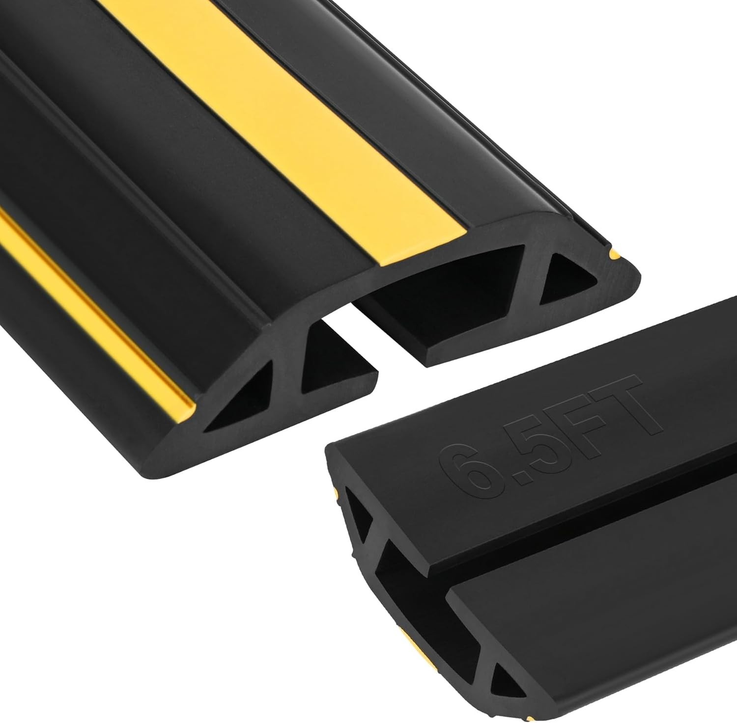 6.5Ft Floor Cord Cover for Wires, Upgraded Thickened 3-Channel Cable Protector f