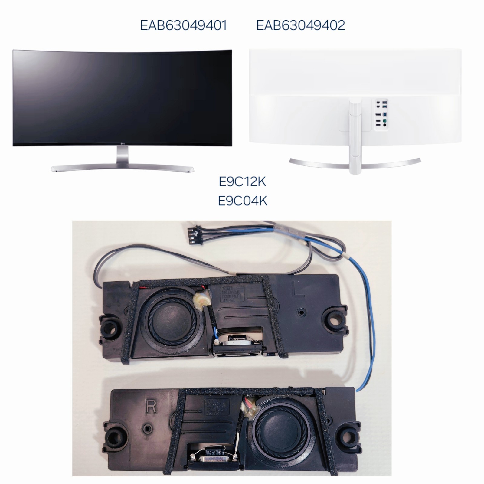 Genuine LG Curved UltraWid QHD IPS 34" Monitor Replacement Dual Speakers Parts 