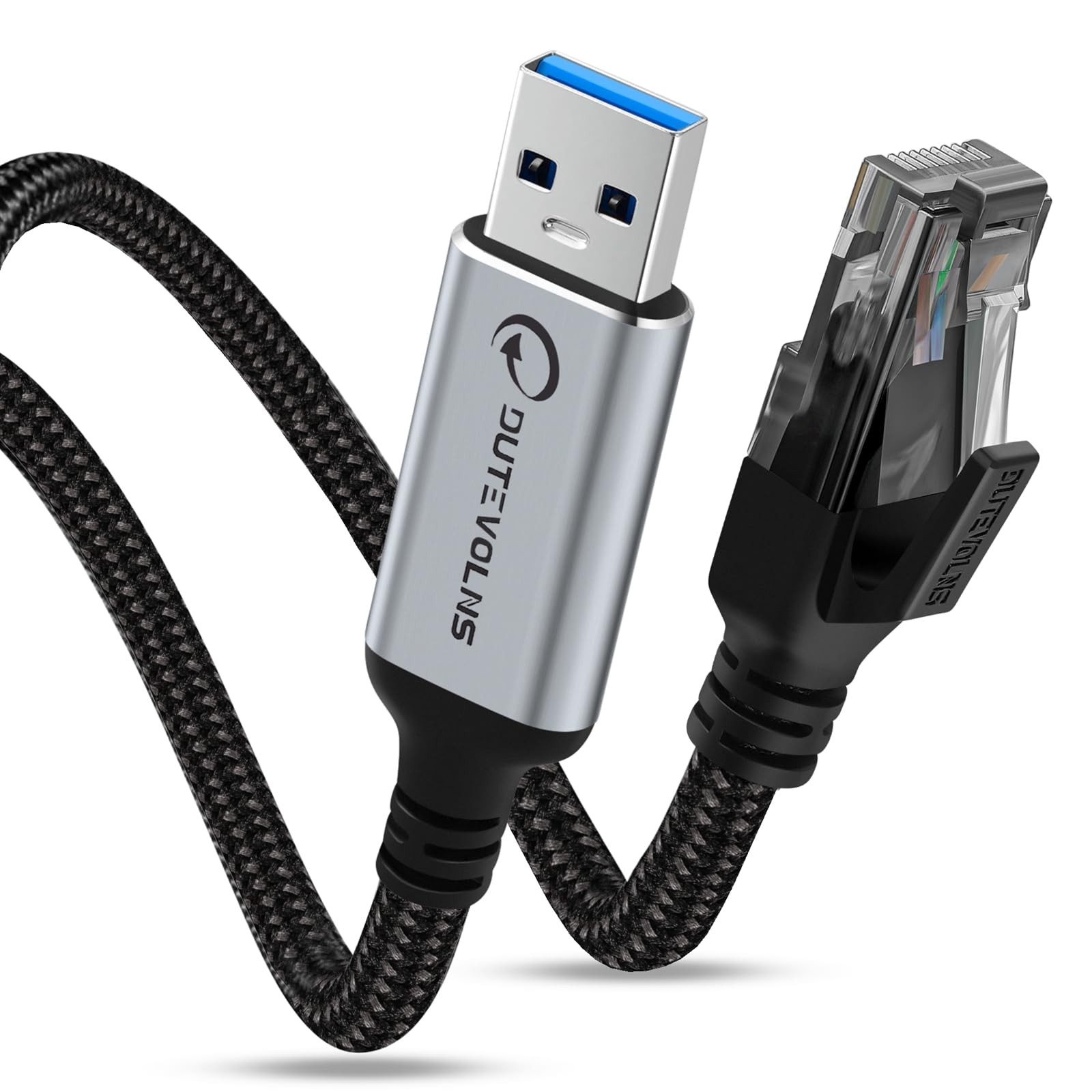 USB 3.0 to RJ45 Ethernet Cable 15 FT Gigabit Nylon Adapter Laptop PC Switch