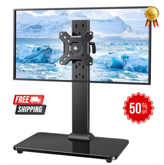 Single Monitor Stand VESA Mount for 13-32 Inch Screens, Free-Standing Monitor