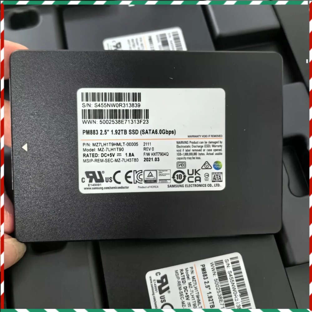 SAMSUNG PM883 1.92TB SSD 2.5'' MZ-7LH1T90 SATA 6.0Gbps MZ7LH1T9HMLT-00005
